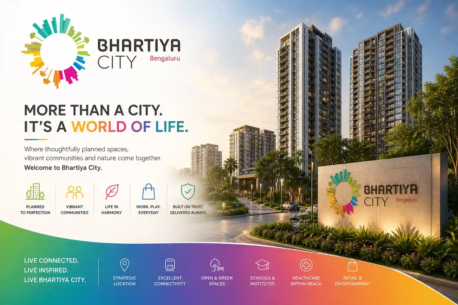 Bhartiya City official logo for upcoming plotted development and apartments in Devanahalli
