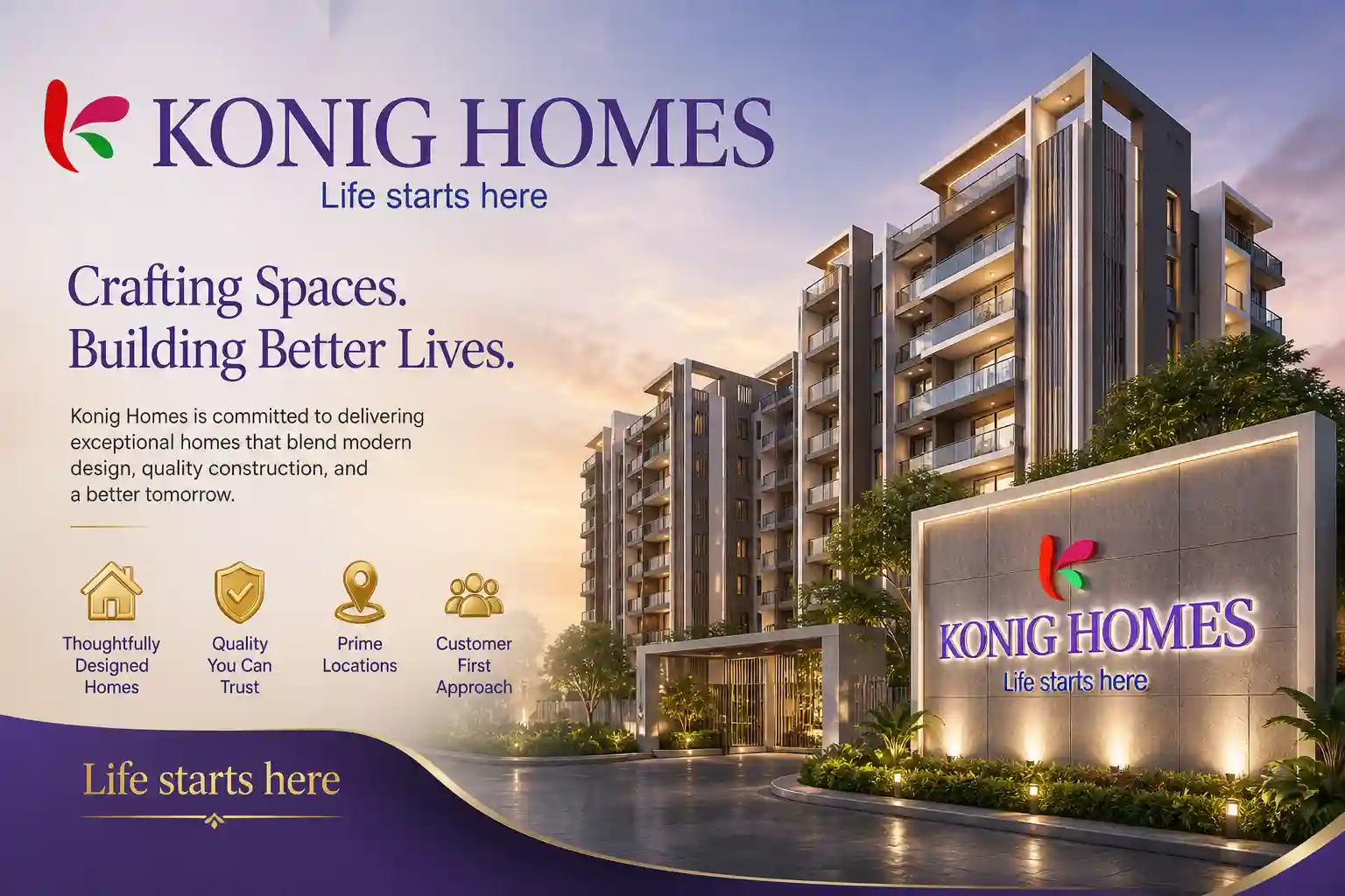 Konig Homes official logo for luxury villas and residential projects in Devanahalli