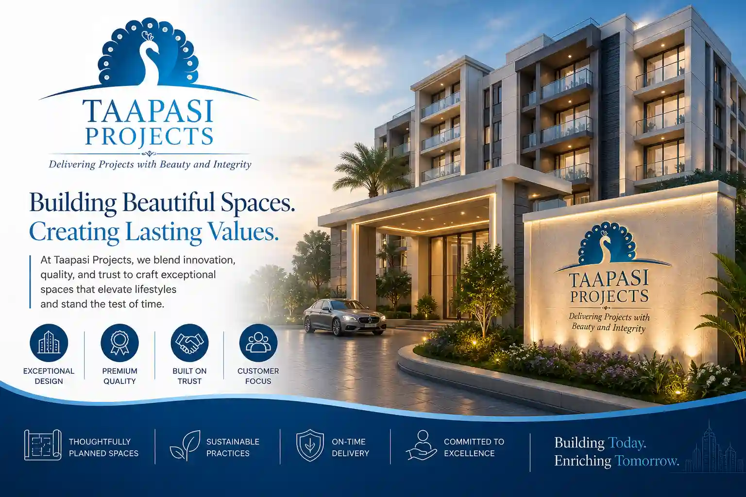 Taapasi Projects official logo for Devanahalli plotted projects
